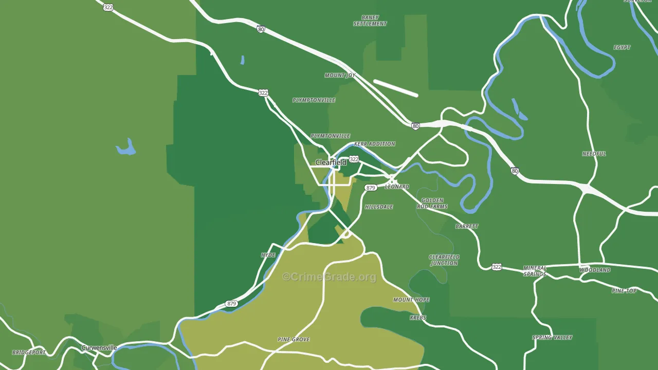 16830, PA Map of Vehicle Theft Rates