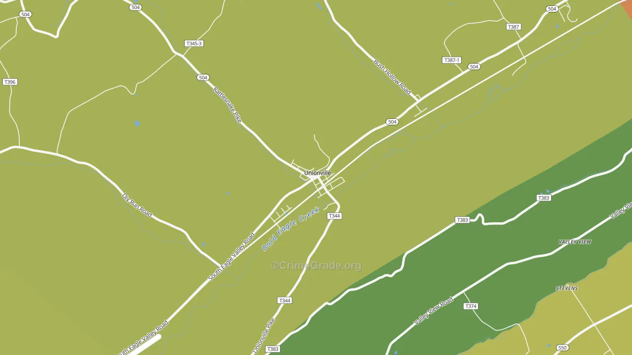 16835, PA Map of Vehicle Theft Rates