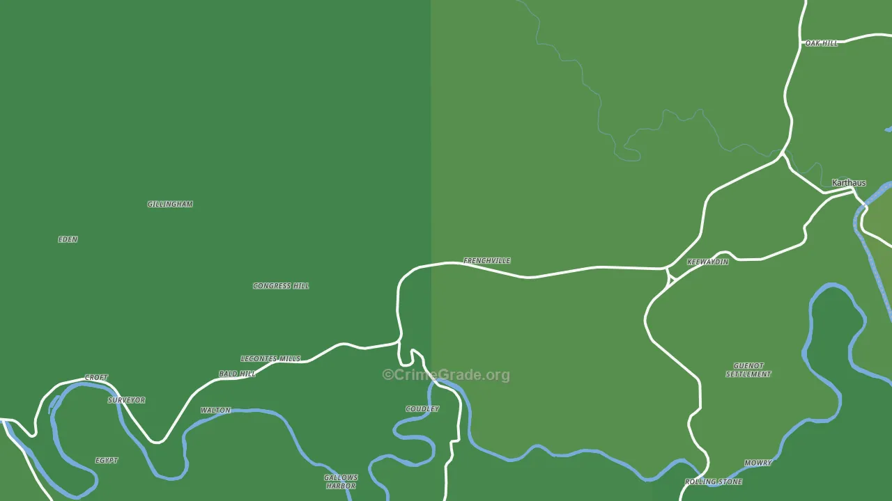 16836, PA Map of Vehicle Theft Rates