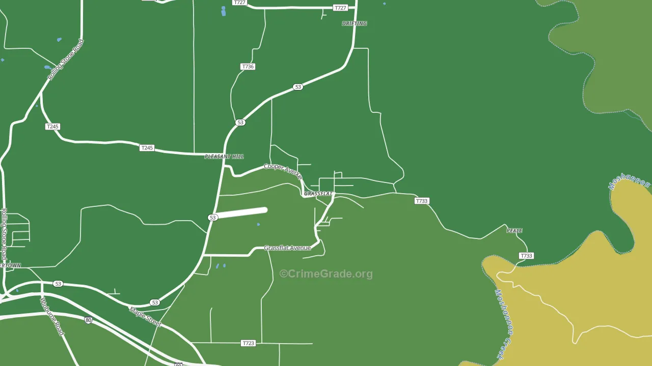 16839, PA Map of Vehicle Theft Rates