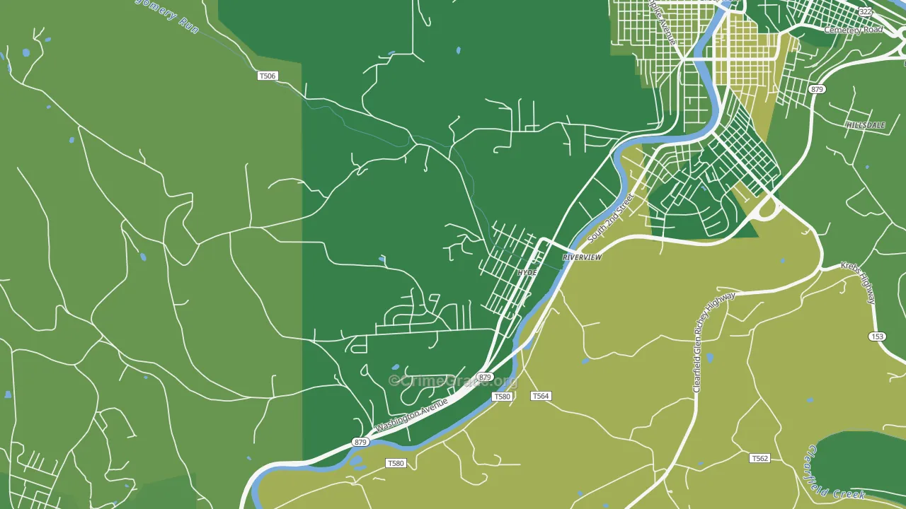 16843, PA Map of Vehicle Theft Rates