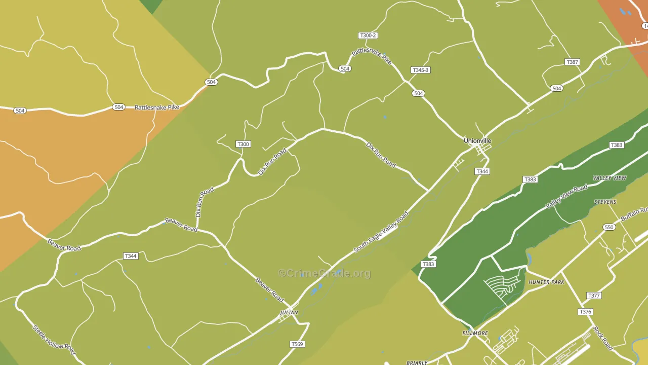 16844, PA Map of Vehicle Theft Rates