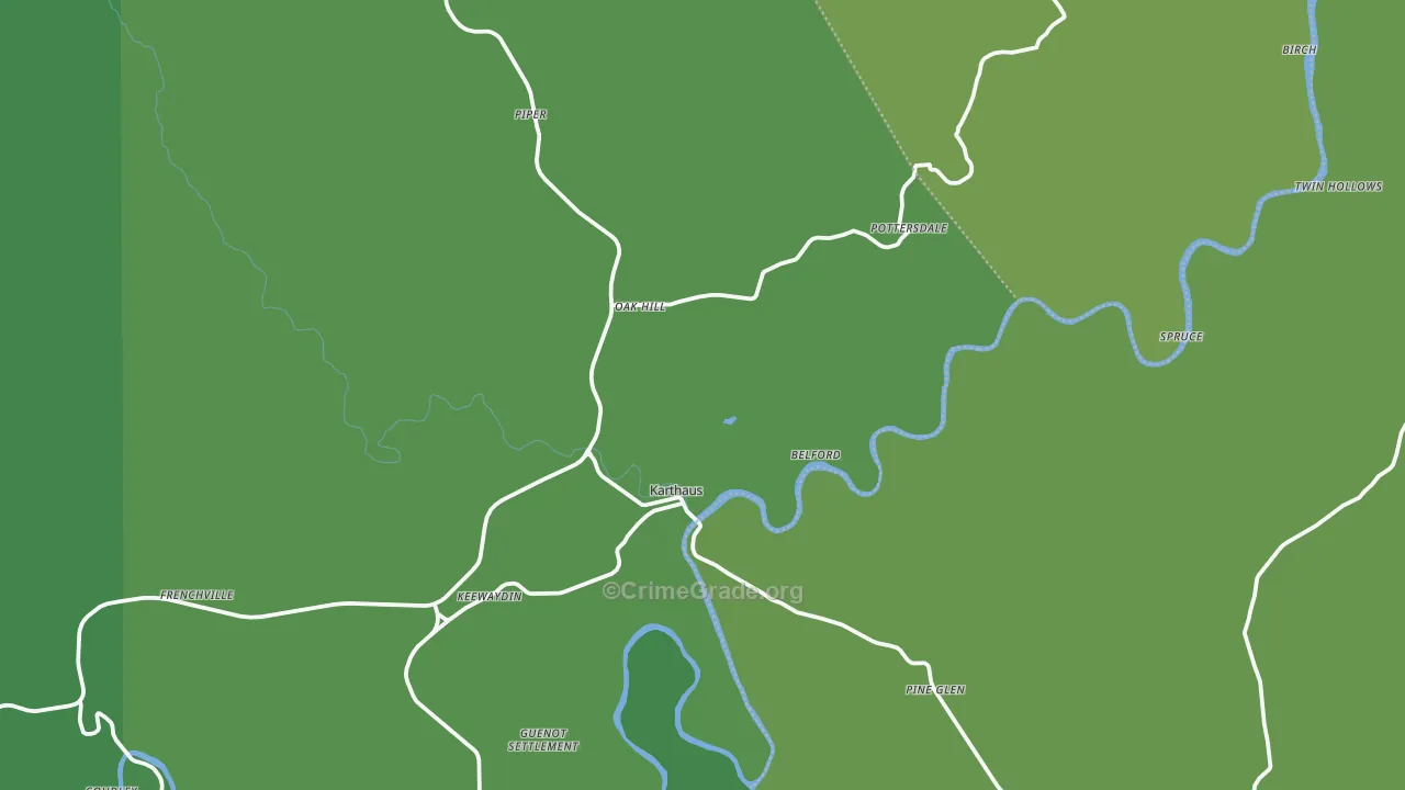 16845, PA Map of Vehicle Theft Rates