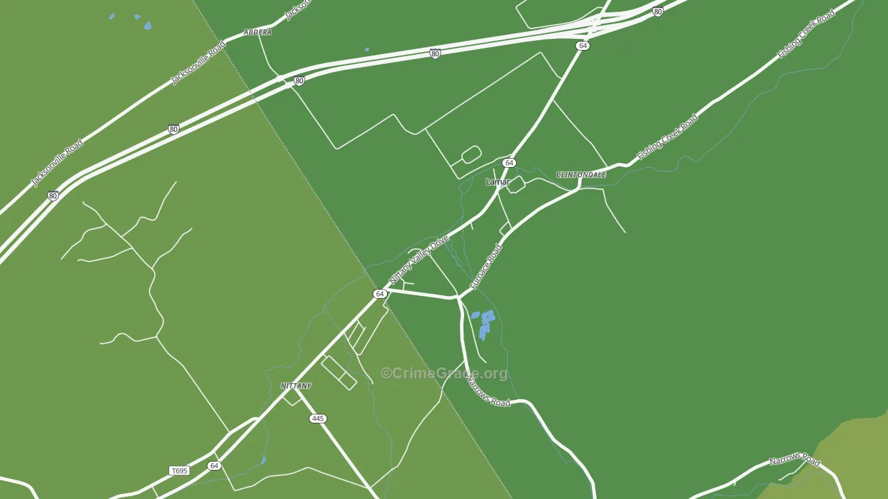16848, PA Map of Vehicle Theft Rates