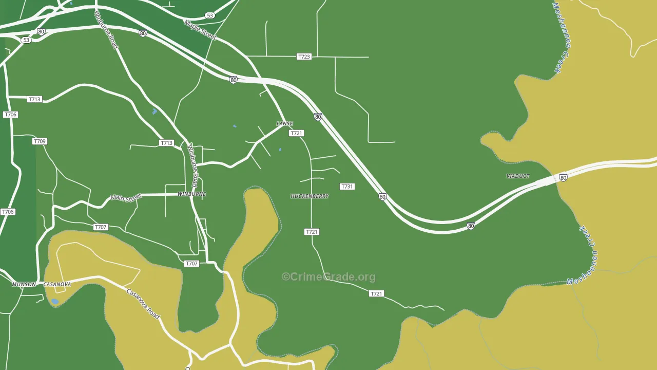 16849, PA Map of Vehicle Theft Rates