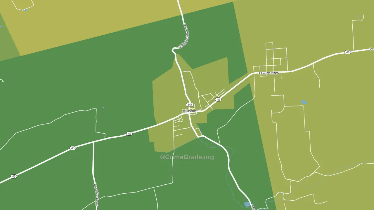 16854, PA Map of Vehicle Theft Rates