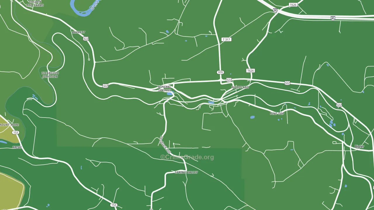 16855, PA Map of Vehicle Theft Rates