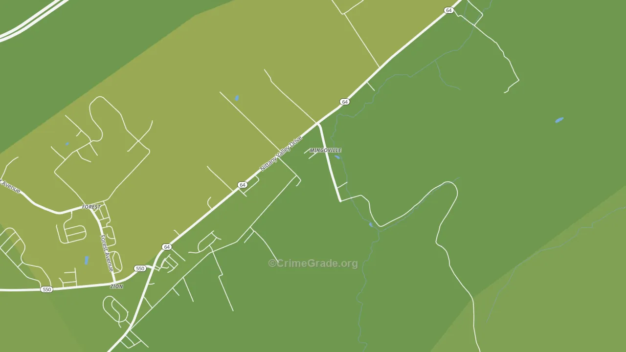16856, PA Map of Vehicle Theft Rates