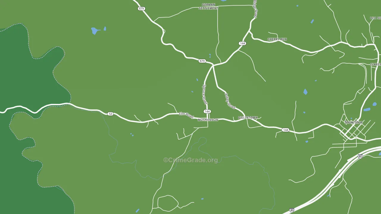16859, PA Map of Vehicle Theft Rates