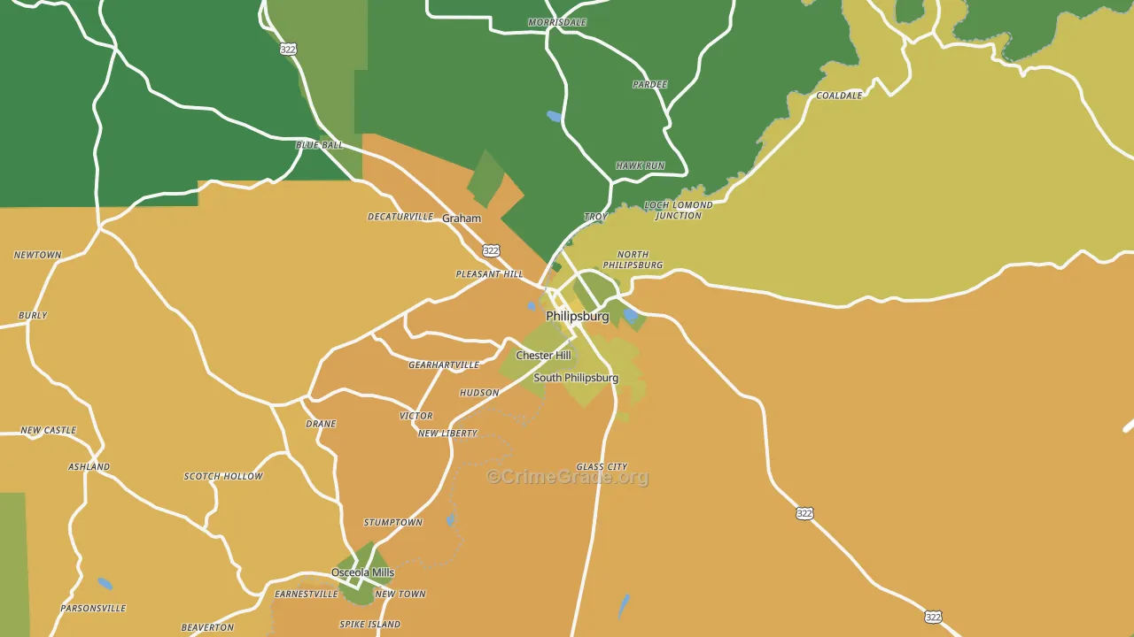 16866, PA Map of Vehicle Theft Rates