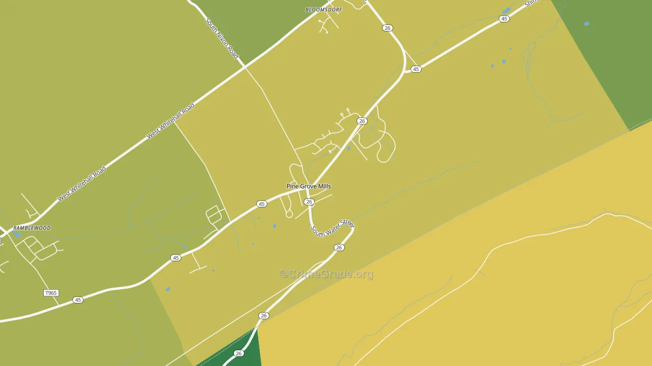 16868, PA Map of Vehicle Theft Rates