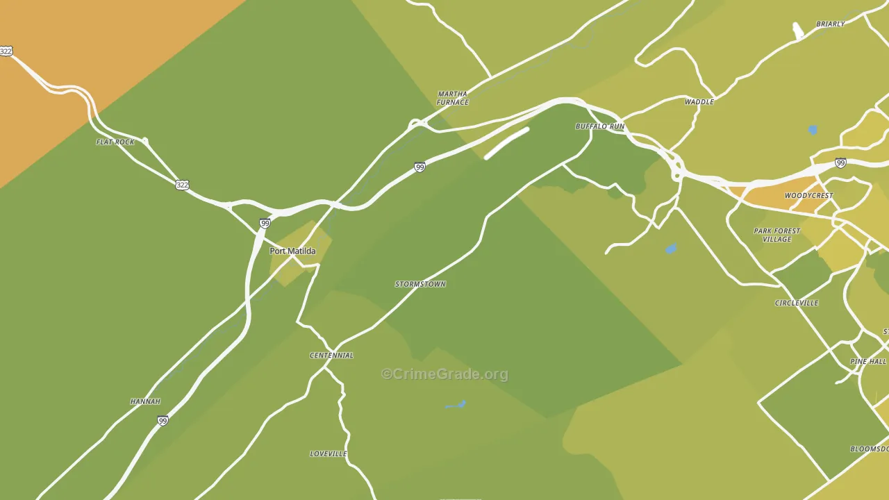 16870, PA Map of Vehicle Theft Rates
