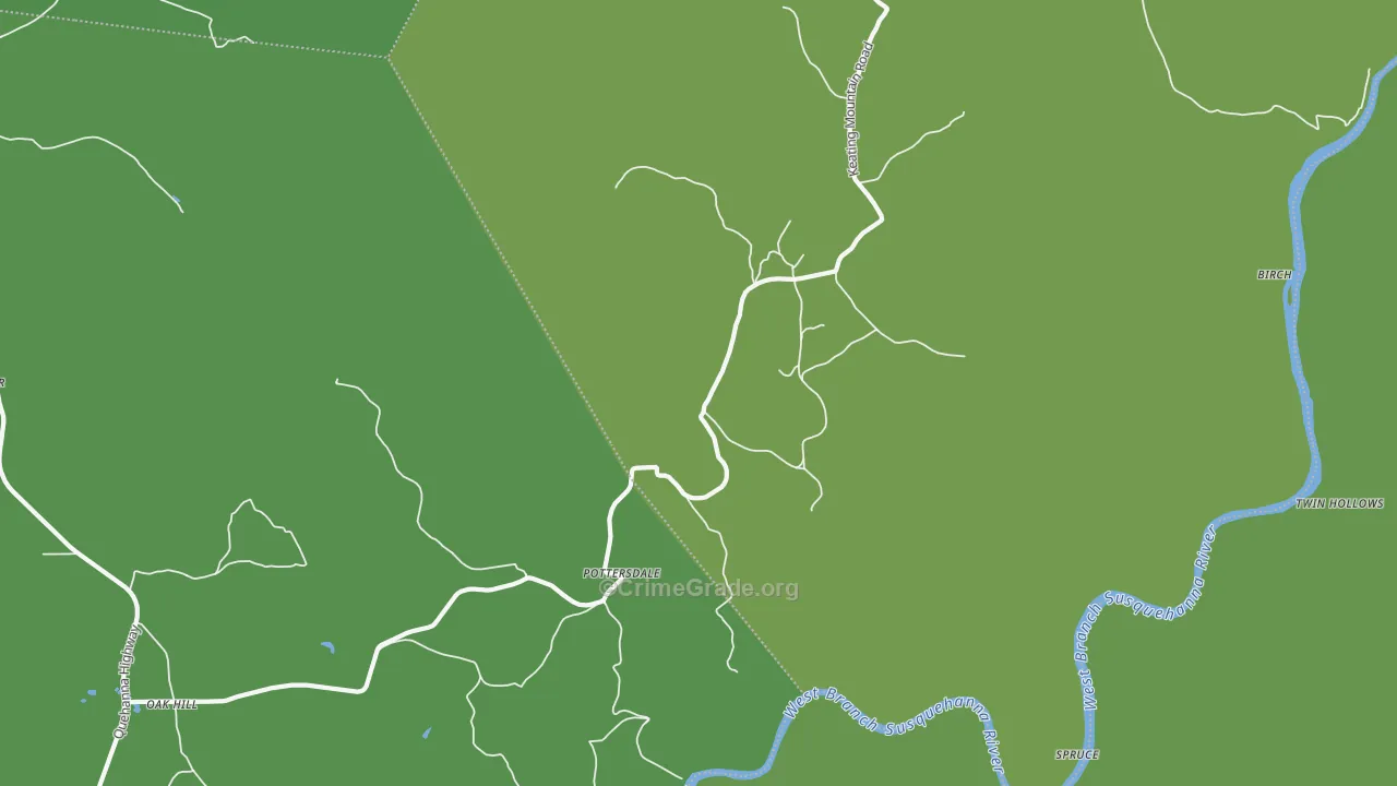 16871, PA Map of Vehicle Theft Rates