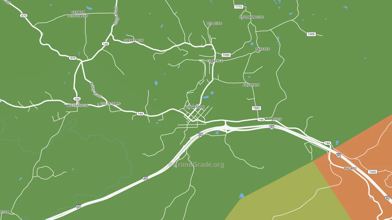 16874, PA Map of Vehicle Theft Rates