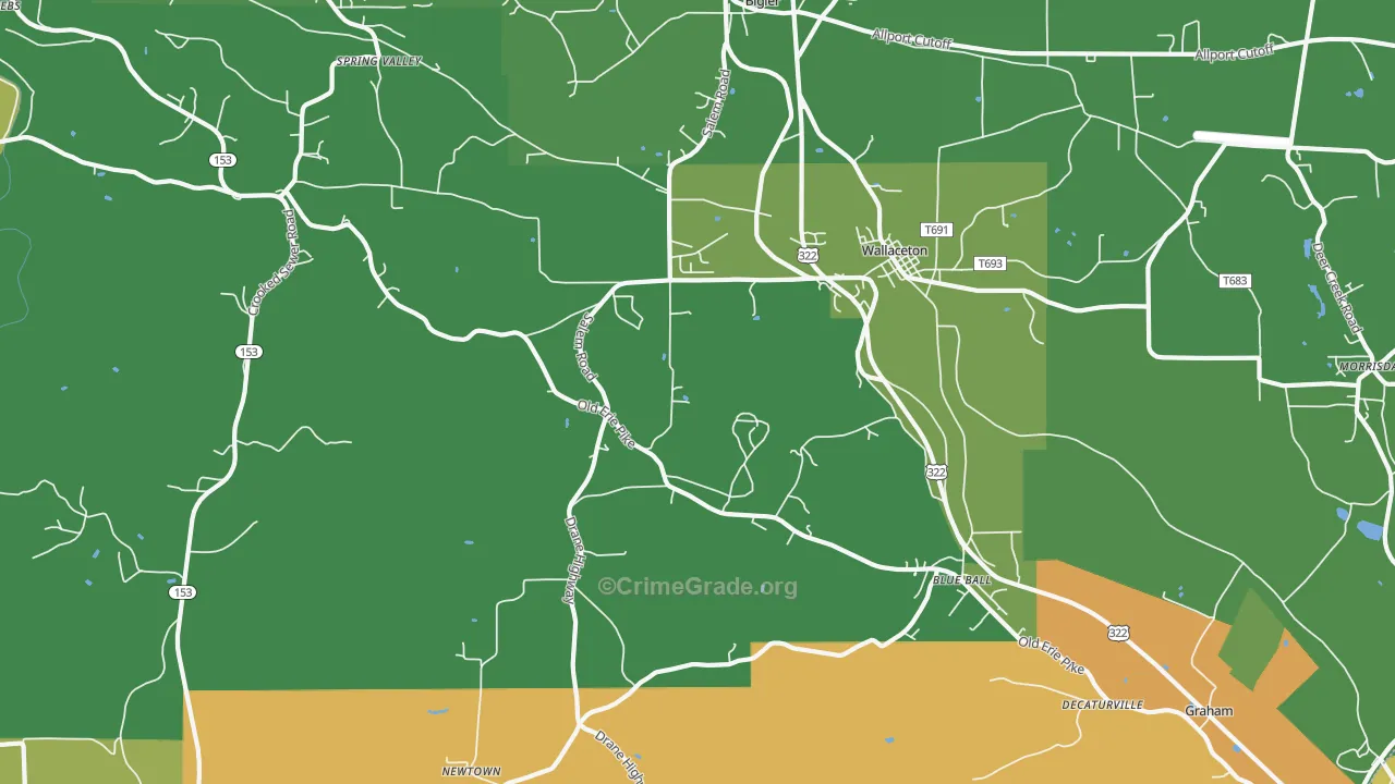 16878, PA Map of Vehicle Theft Rates