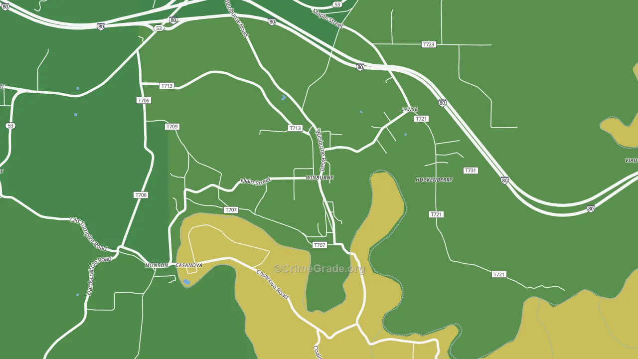 16879, PA Map of Vehicle Theft Rates