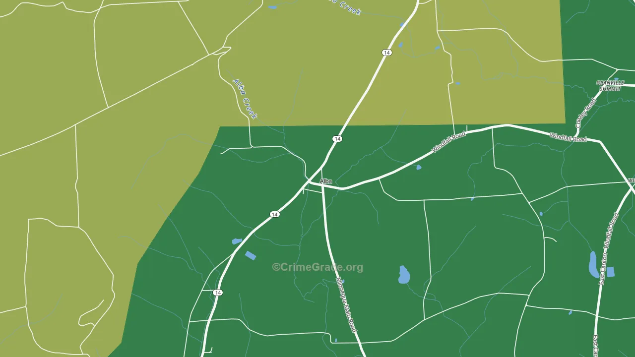 16910, PA Map of Vehicle Theft Rates