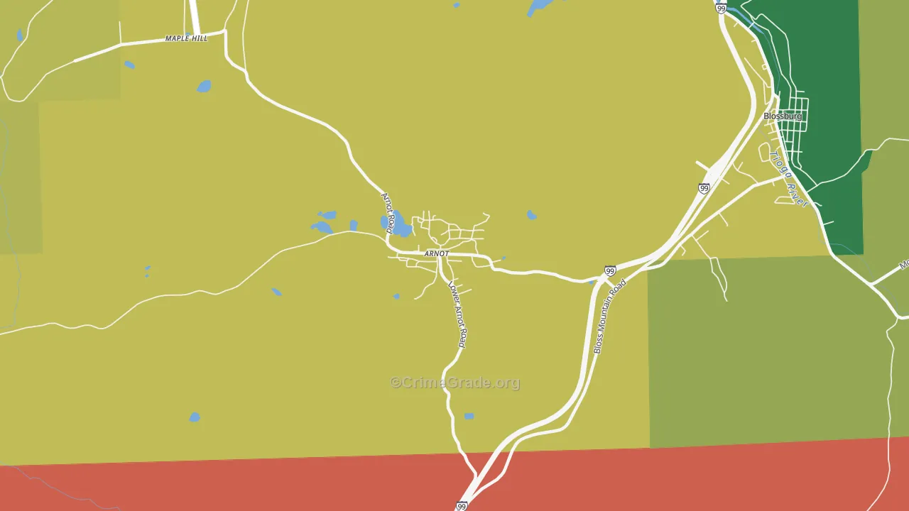 16911, PA Map of Vehicle Theft Rates