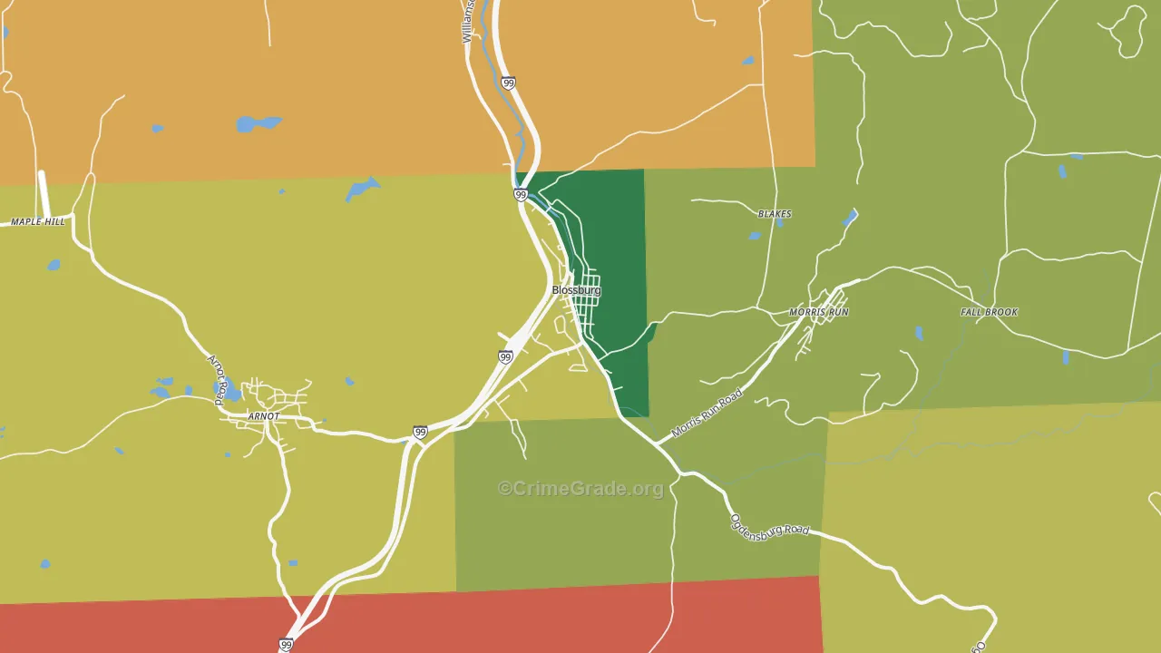 16912, PA Map of Vehicle Theft Rates
