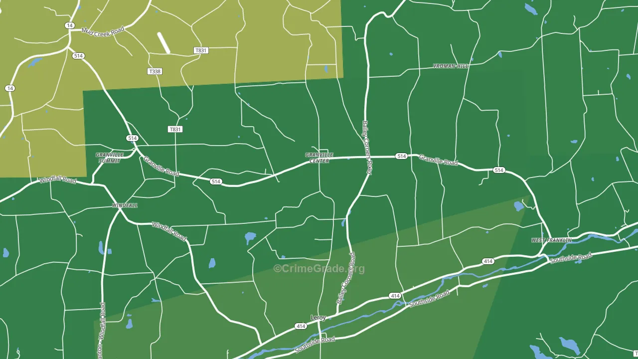 16926, PA Map of Vehicle Theft Rates