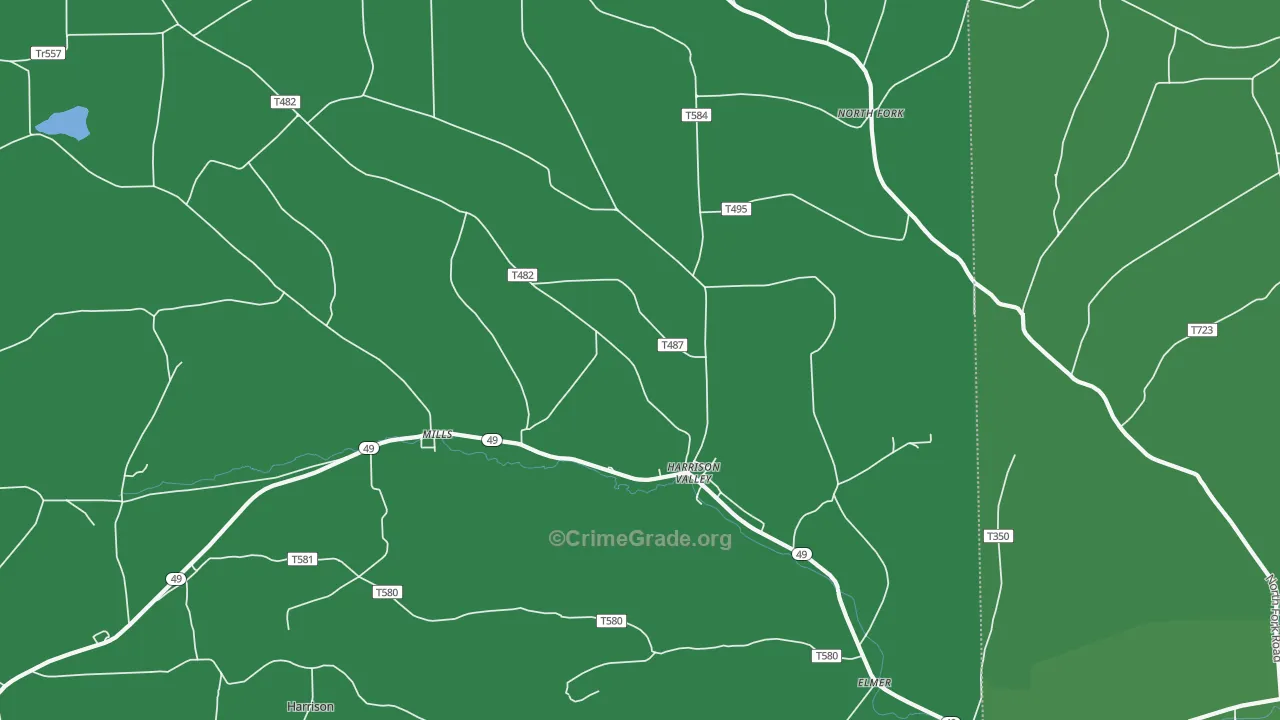 16927, PA Map of Vehicle Theft Rates