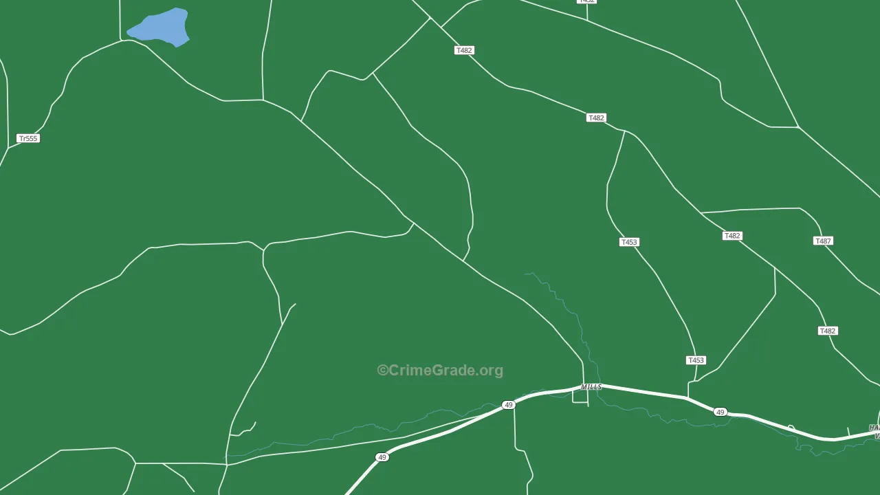 16937, PA Map of Vehicle Theft Rates