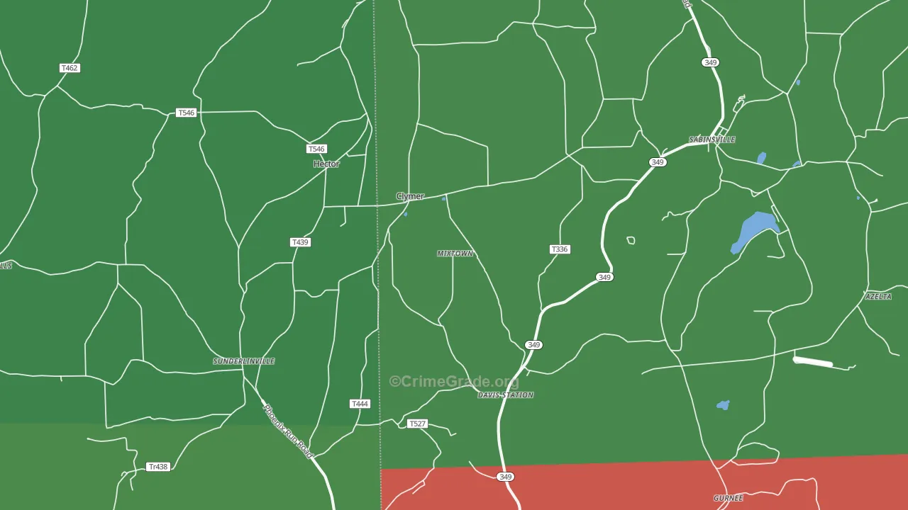16943, PA Map of Vehicle Theft Rates