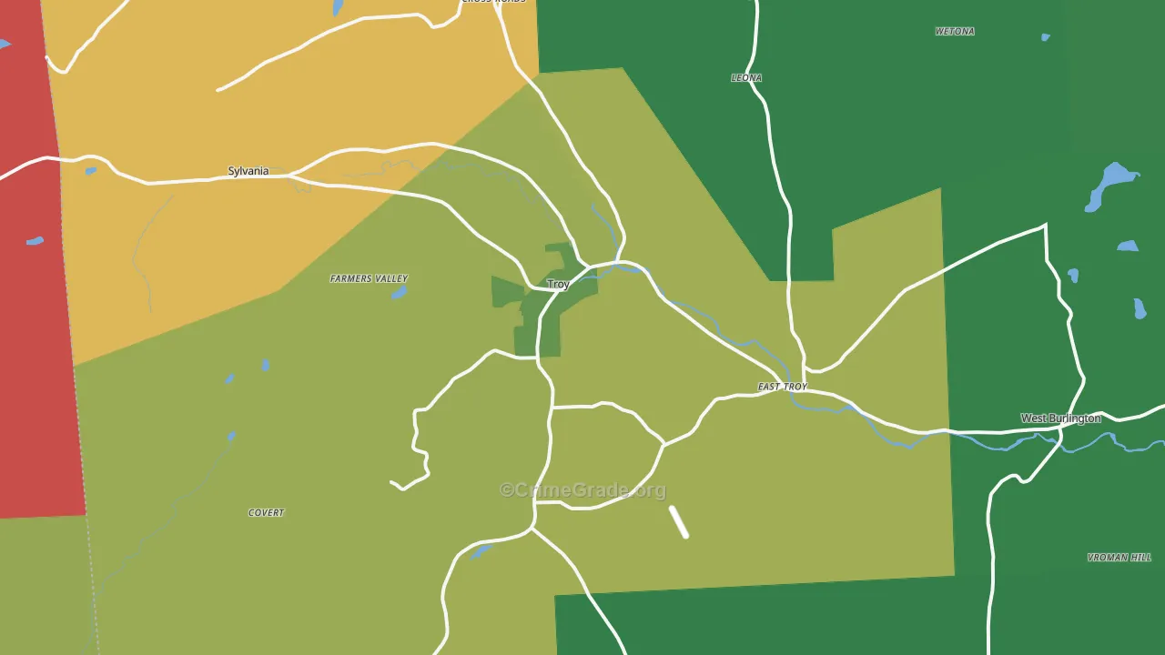 16947, PA Map of Vehicle Theft Rates