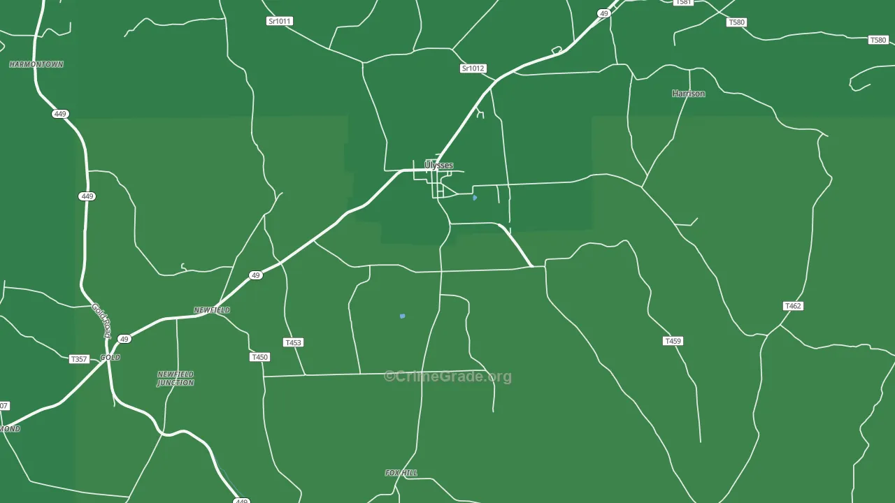 16948, PA Map of Vehicle Theft Rates