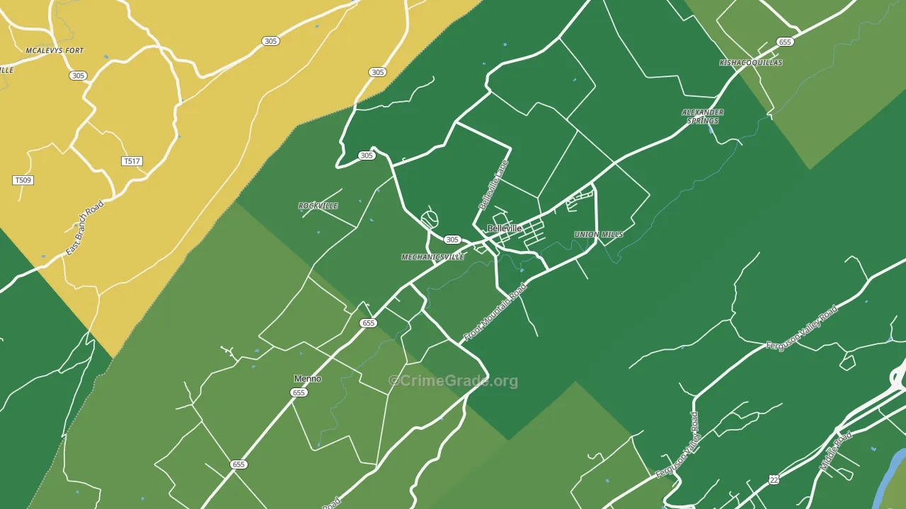 17004, PA Map of Vehicle Theft Rates