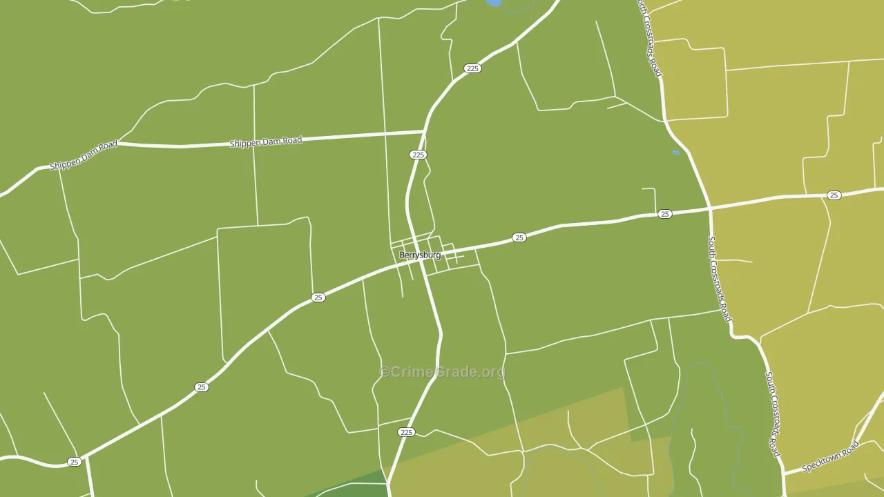 17005, PA Map of Vehicle Theft Rates