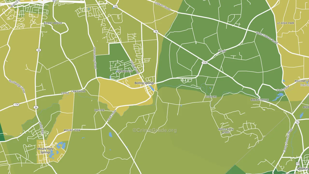 17007, PA Map of Vehicle Theft Rates