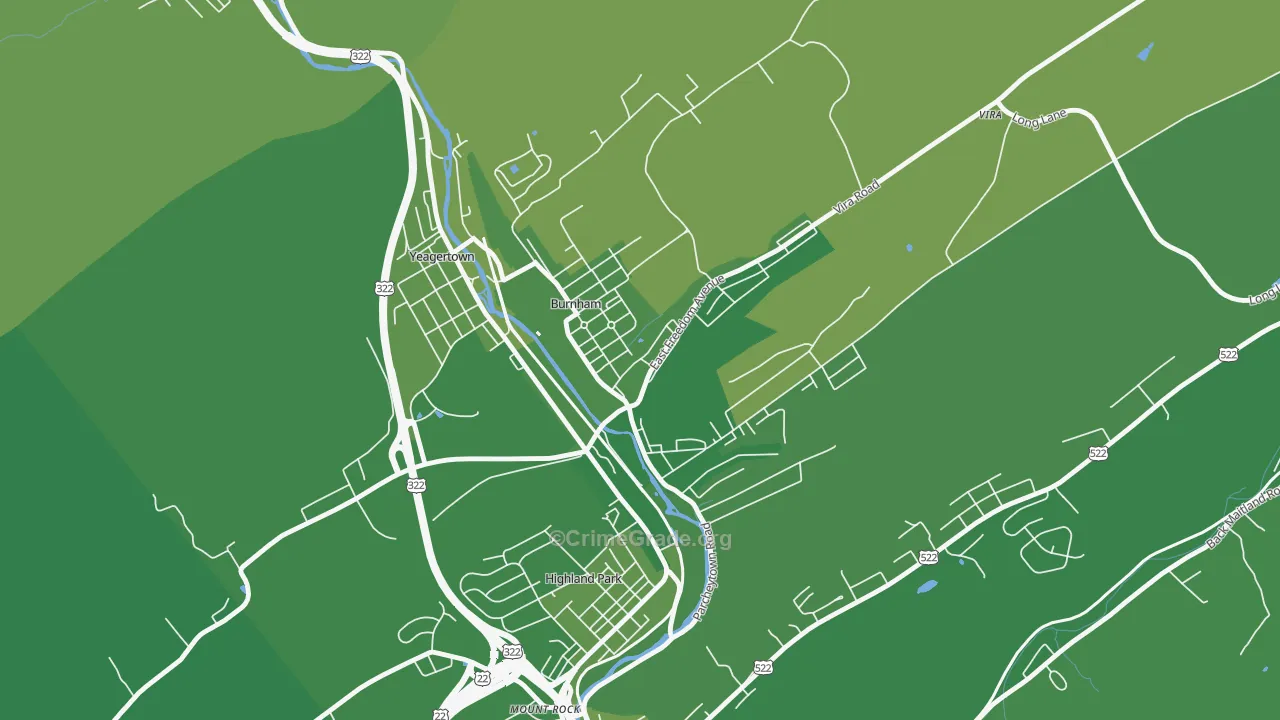 17009, PA Map of Vehicle Theft Rates