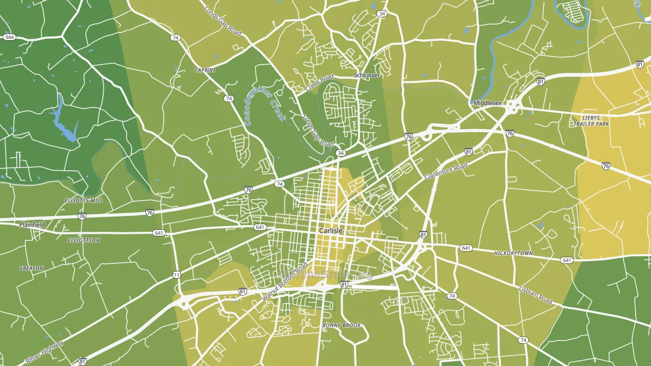 17013, PA Map of Vehicle Theft Rates