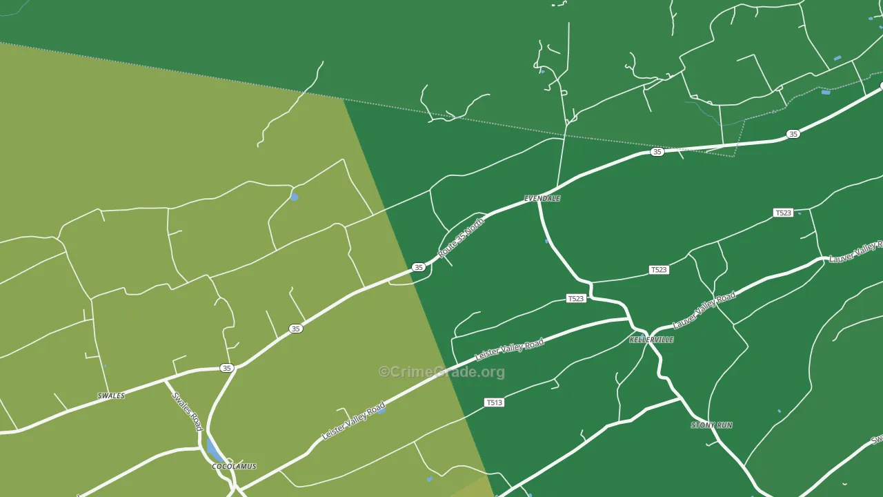 17014, PA Map of Vehicle Theft Rates