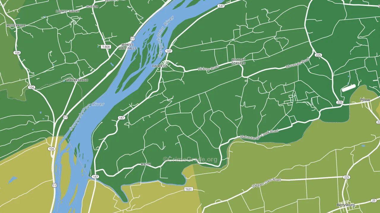 17017, PA Map of Vehicle Theft Rates