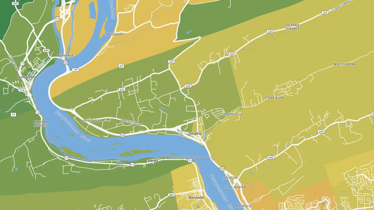 17018, PA Map of Vehicle Theft Rates