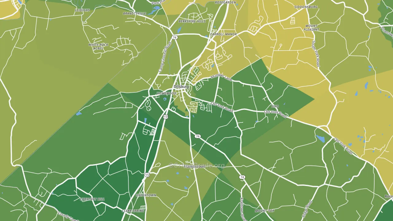 17019, PA Map of Vehicle Theft Rates