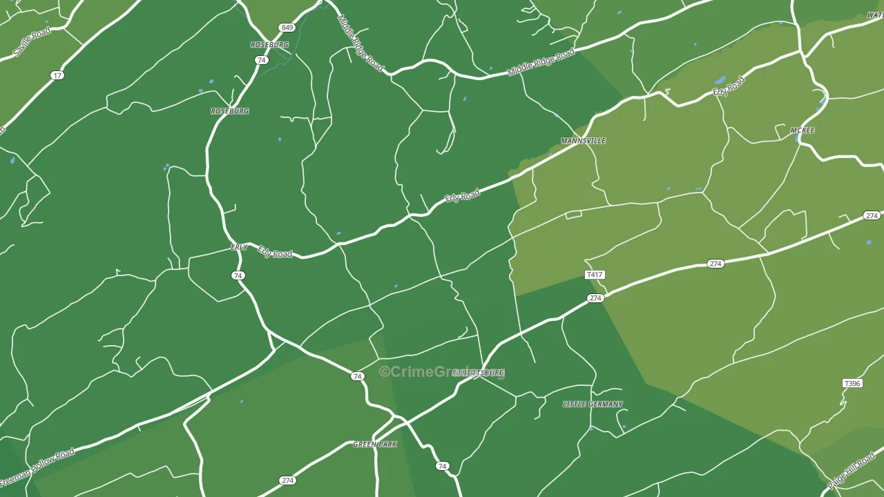 17024, PA Map of Vehicle Theft Rates