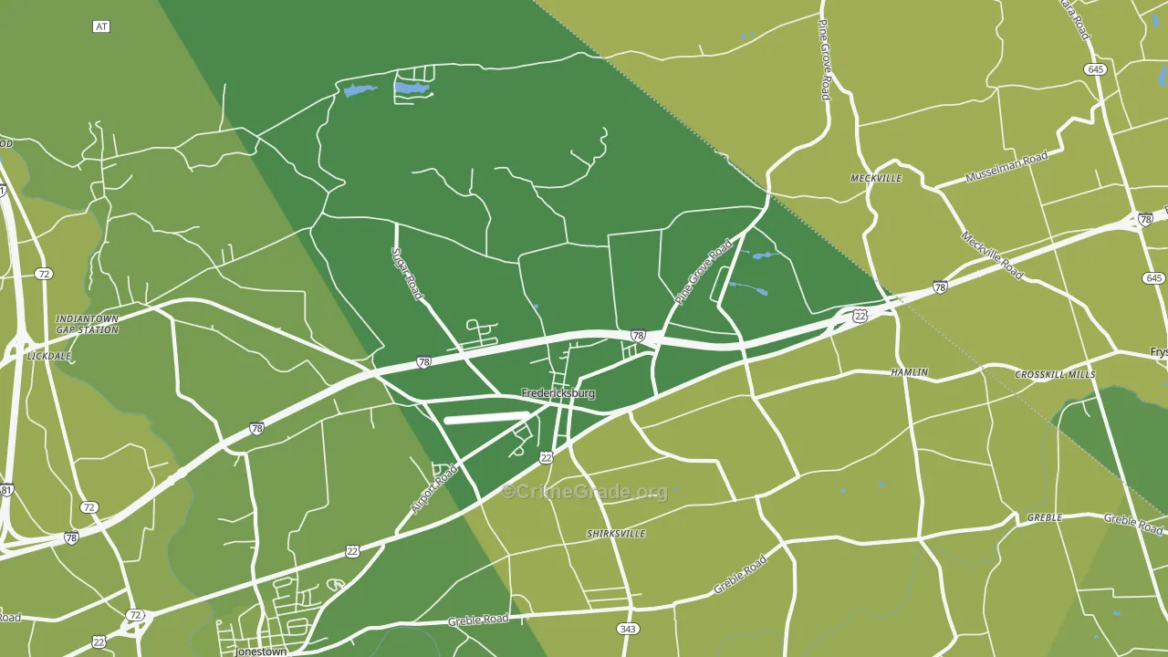 17026, PA Map of Vehicle Theft Rates
