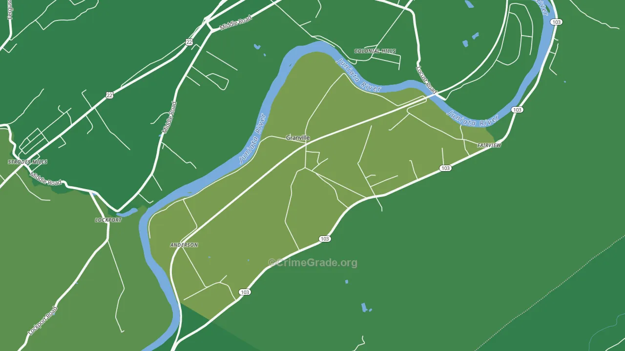 17029, PA Map of Vehicle Theft Rates
