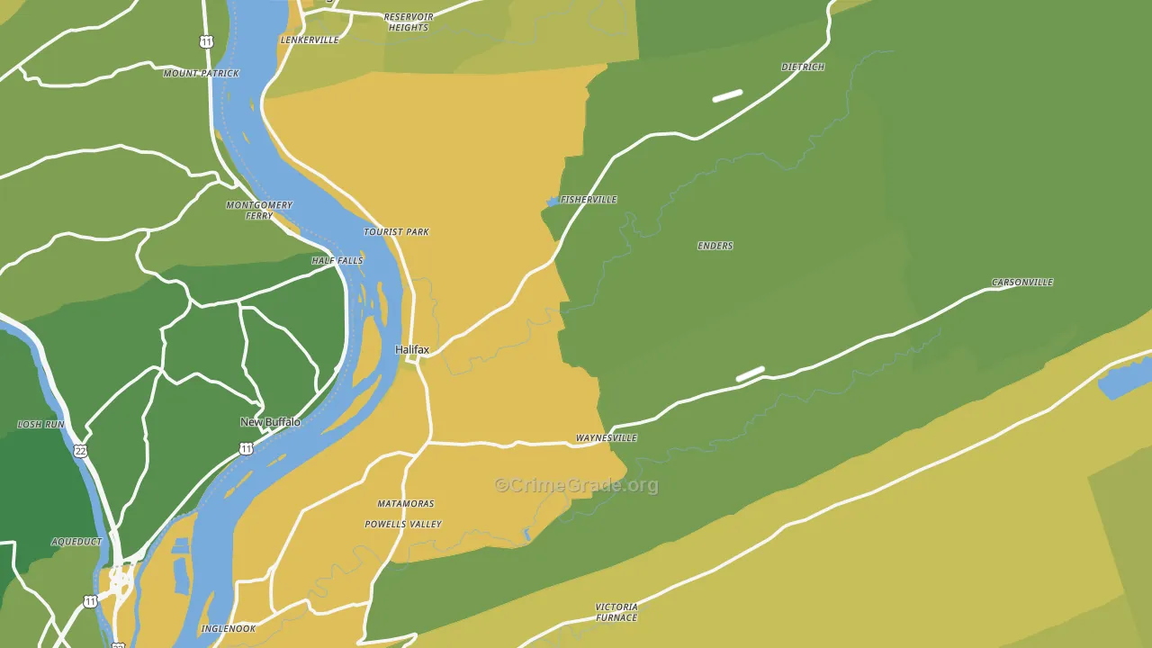 17032, PA Map of Vehicle Theft Rates