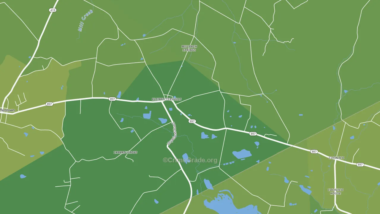 17039, PA Map of Vehicle Theft Rates