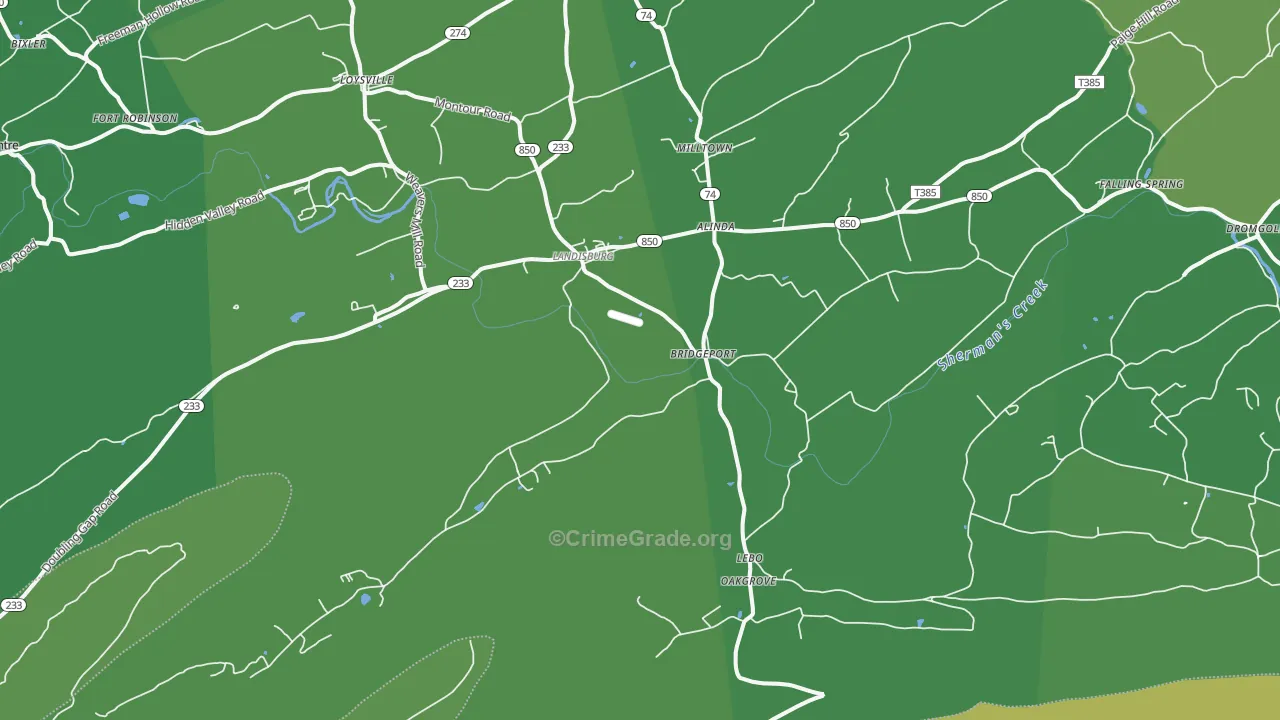 17040, PA Map of Vehicle Theft Rates