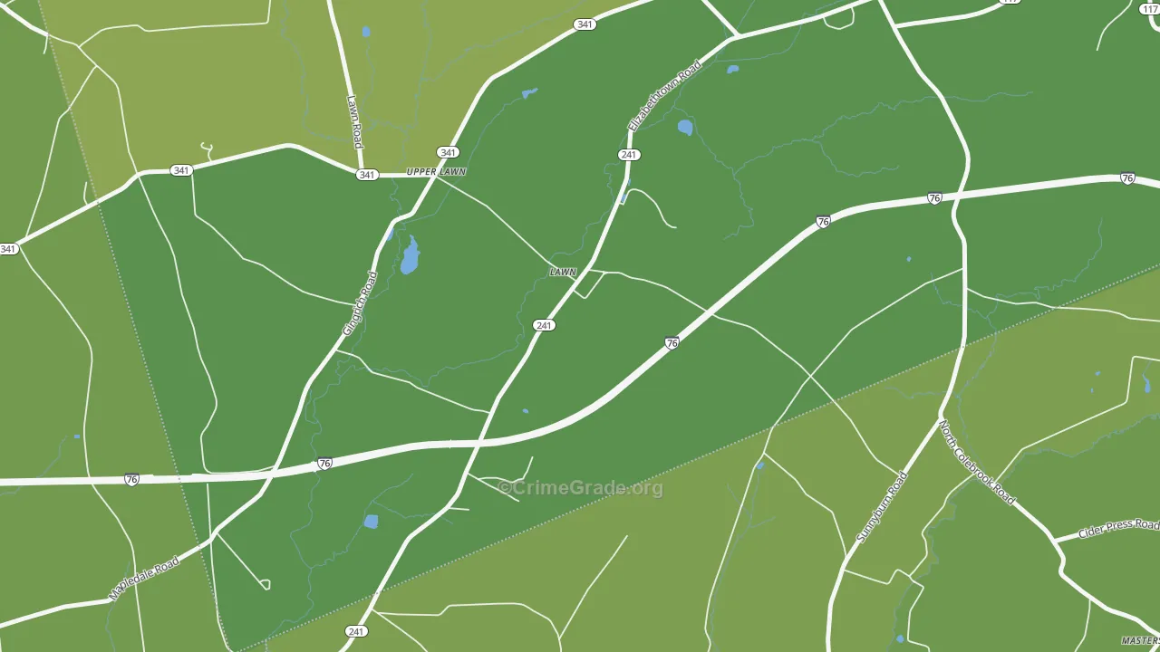 17041, PA Map of Vehicle Theft Rates