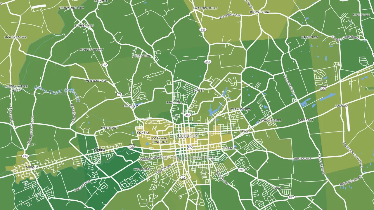 17046, PA Map of Vehicle Theft Rates