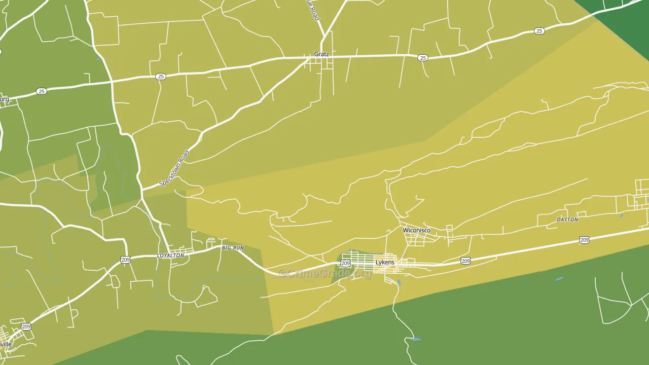 17048, PA Map of Vehicle Theft Rates