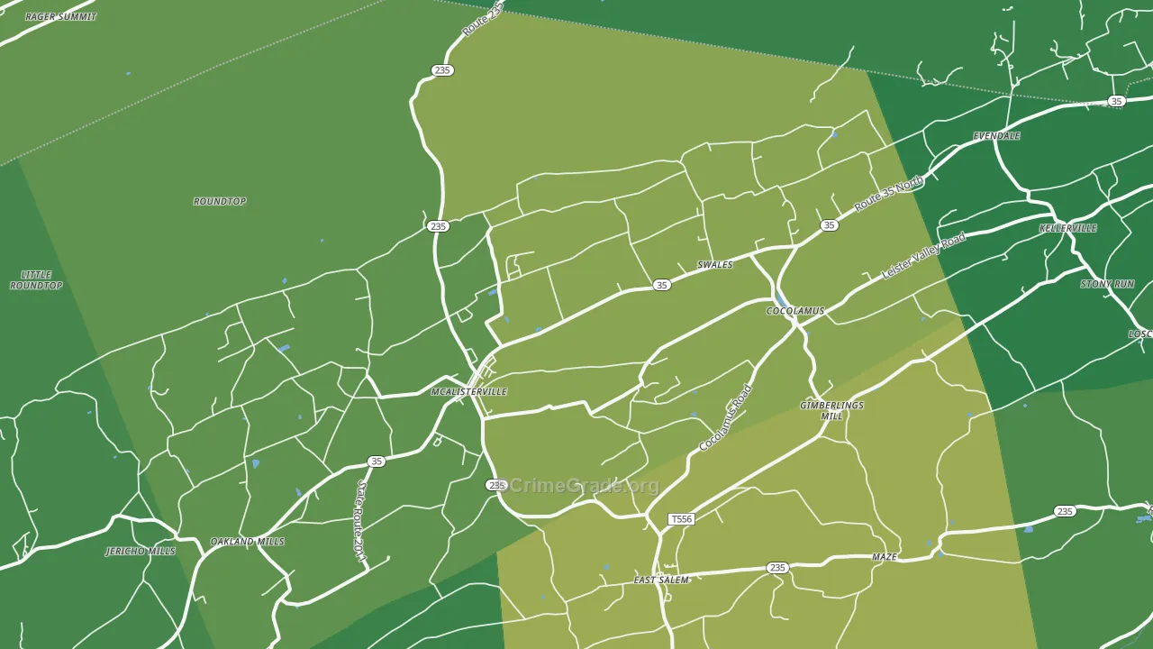 17049, PA Map of Vehicle Theft Rates