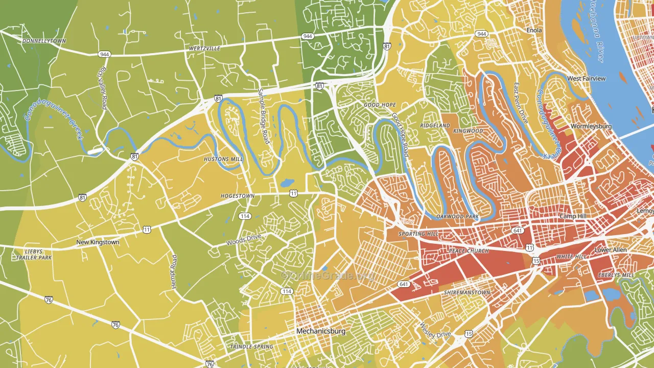 17050, PA Map of Vehicle Theft Rates
