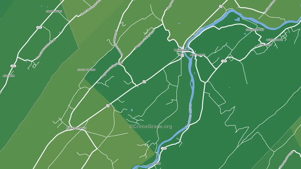 17051, PA Map of Vehicle Theft Rates